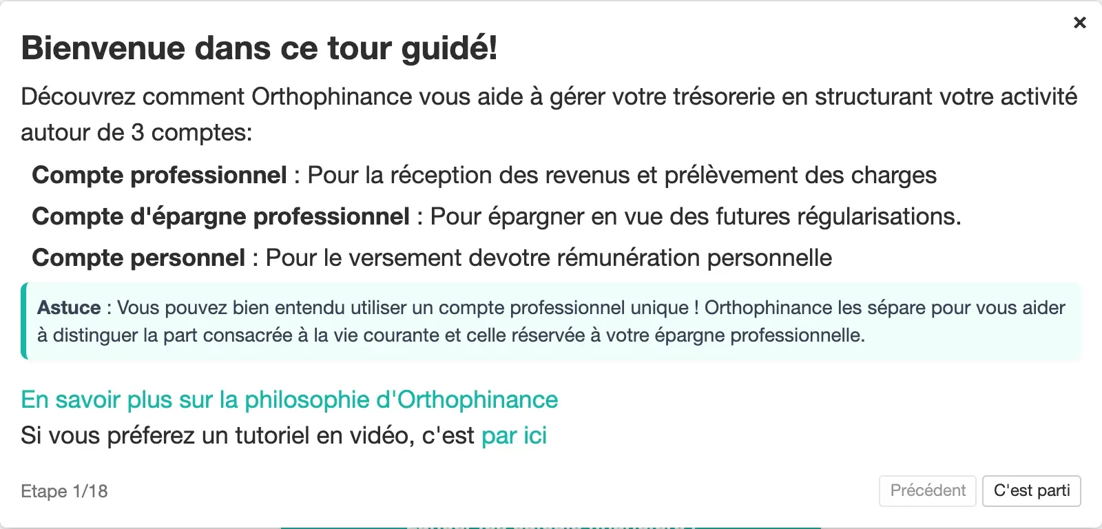 Première étape du tour guidé