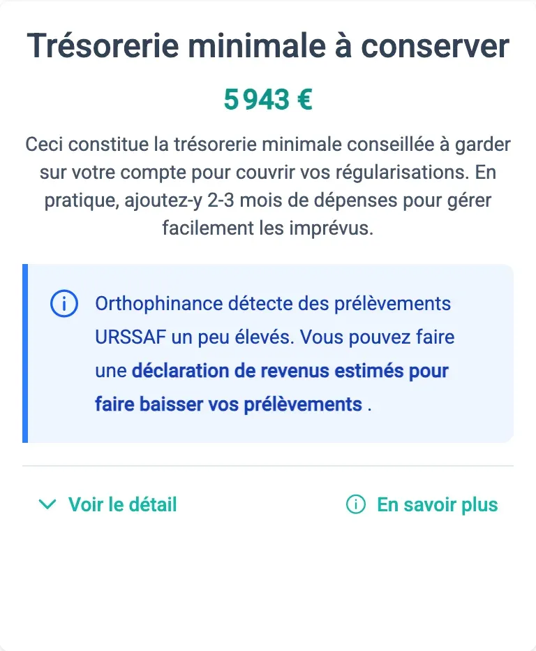 Bloc Trésorerie minimale à conserver